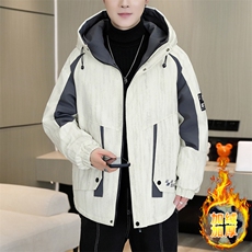 秋冬男式加绒加厚夹克男时尚派克服加厚棉衣男外套MY8650-P93，男装夹克，星座310B-3