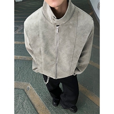 现货现货秋冬季男士复古皮衣夹克现货立领皮外套宽松特批68，男装夹克，电商B210