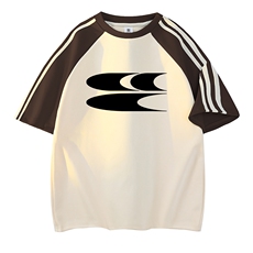 杏色拼咖啡袖