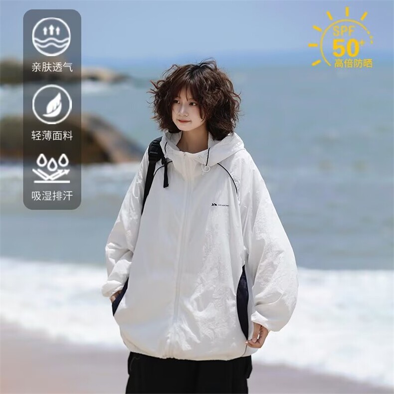 夏季户外登山UPF50+防水防晒衣男宽松轻薄情侣百搭工装外套女潮图片