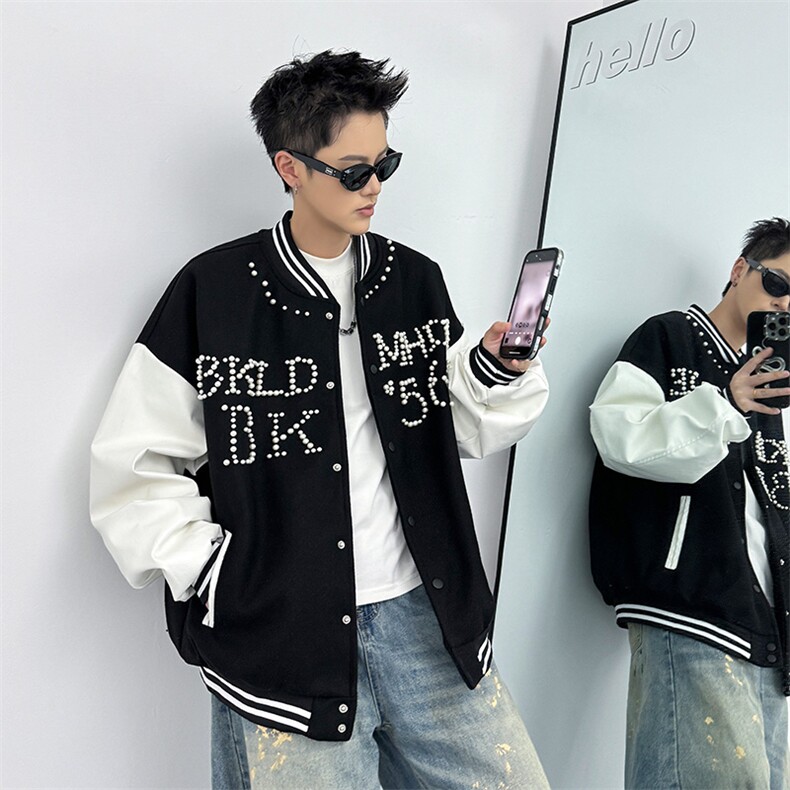 现货春秋美式复古夹克男棒球服外套潮牌JK0656-P73,男装夹克,星座308B-2
