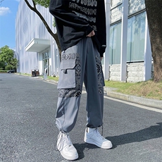 秋冬新款时尚腰果花大口袋男士束脚两穿工装裤AW029P45限68，男装休闲裤，电商A089-1