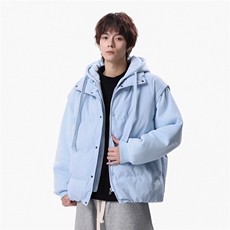 新款冬季羽绒棉服棉袄连帽假两件韩版宽松外套A436-2511-P85，男装棉衣，电商A436