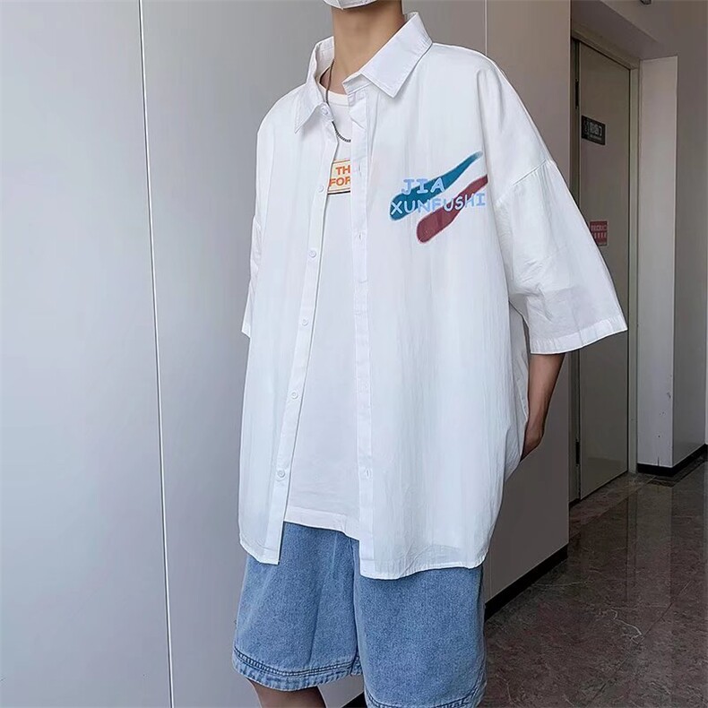 短袖衬衫春款男港风潮流C2205P33,男装衬衫,星座1116-2