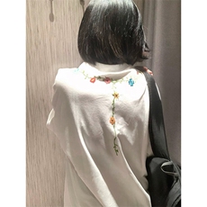 万针全刺绣工艺抖音得物高品质260克重磅纯棉双纱美式高街短袖T恤，男装T恤，电商A486