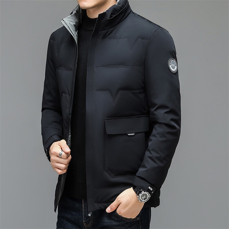 冬季新款可拆卸帽男士羽绒服中年加厚商务休闲外套男装保暖上衣,男装羽绒服,电商B212（原钱塘6029）