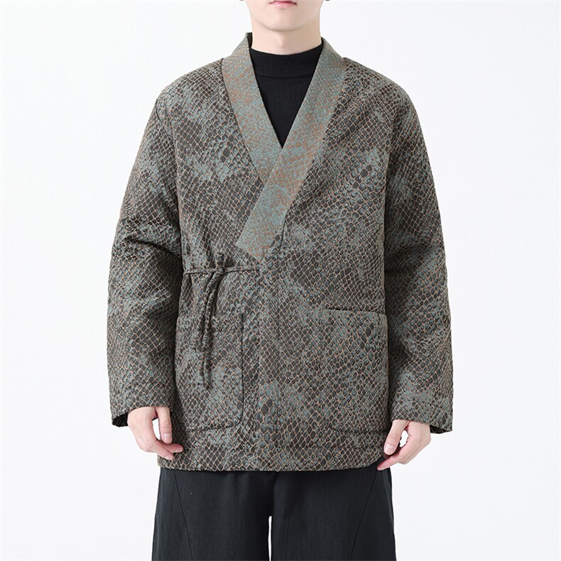 新品加棉加厚风蟒纹提花男女情侣款汉服道袍新中式外套KS04,男装民族服装,星座305A（原312A-1）