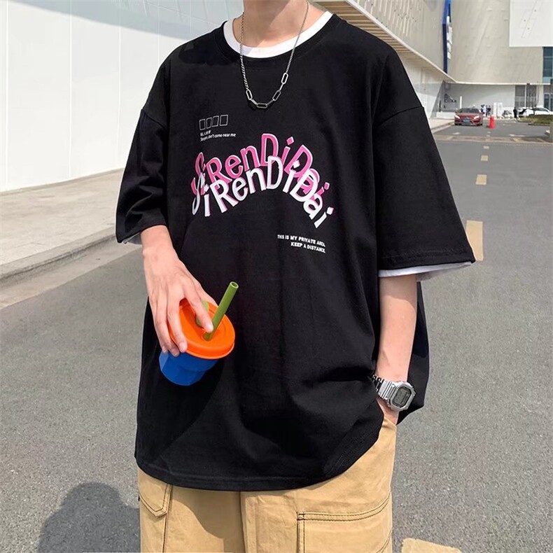 男潮流夏季圆领T恤宽松短袖T525P30,男装T恤,星座1116-2
