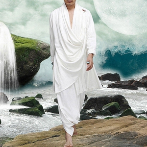 套装风男装复古棉麻禅修居士道服男汉服宽松民族风Q9220-P190图片