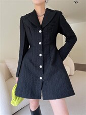 提花褶皱西装裙，女装西装，LION&CAT(2F)