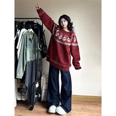 【有货】MY369CC-特P65费尔岛圣诞毛衣男女情侣装针织衫外套，男装针织衫/毛衣，星座1007（原301D）