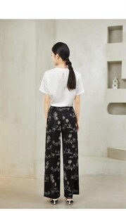 现货夏款趣味印花阔腿裤图片