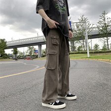不一样的质量工装裤男港风潮2022秋夏新款ins宽松休闲裤K2202-P51，男装休闲裤，星座412-2
