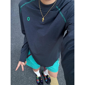 美式高街解构工艺速干长袖T恤男女款防晒罩衫户外运动潮牌骑行服图片