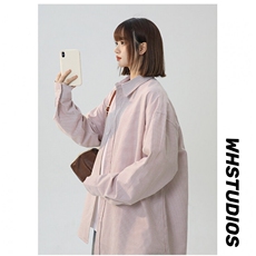 ins潮牌春日系新款休闲长袖衬衫男女简约日系学院上衣外套805P50，女装衬衫，星座710