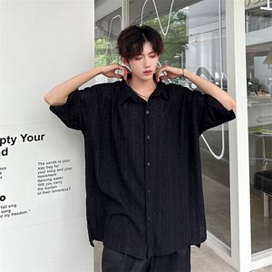 现货  翻领压花纯色潮男衬衫  A071-C81-P40图片