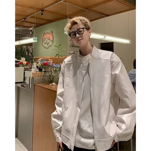 秋季新款男士休闲皮衣机车服男装外套宽松夹克上衣服Y6615/P80图片