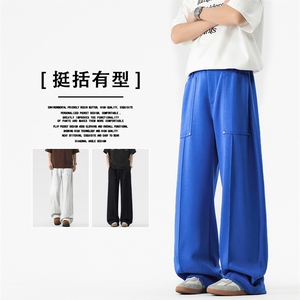 宽松舒适钉子设计工装裤阔腿时尚潮流直筒裤 X1510特批4588图片