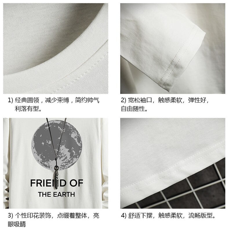 TX3254-P28纯棉长袖t恤男大码圆领打底衫体恤网格,男装T恤,电商A040A