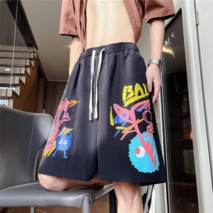 男新款青少年时尚休闲冰丝速干发泡印裤 DK5537 P28图片