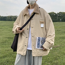 羊羔毛加厚翻领棉服棉衣冬季新款宽松休闲百搭帅气外套W6301-P65，男装棉衣，星座512-2