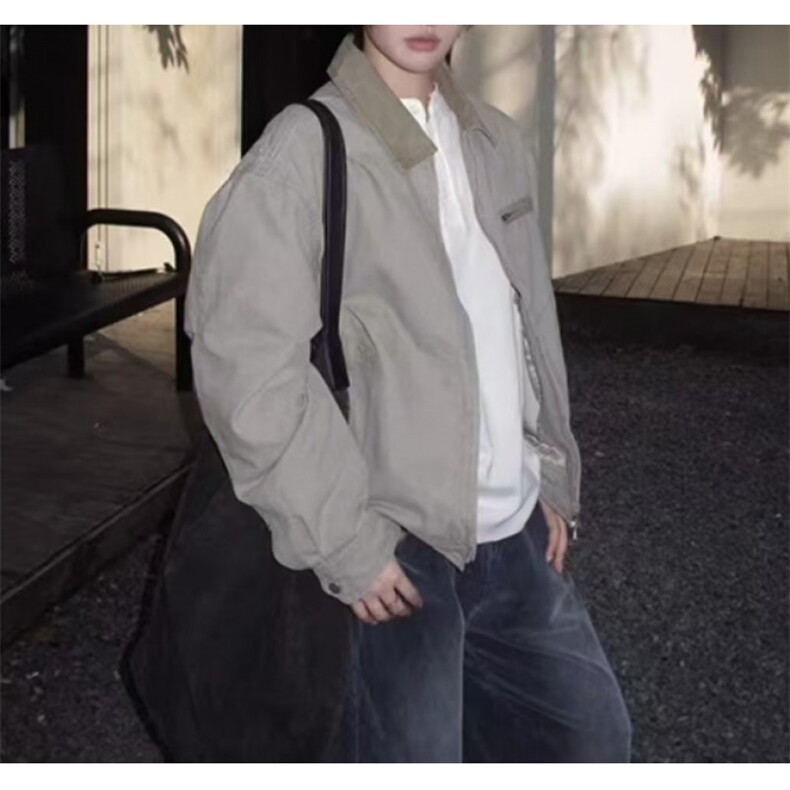 秋季美式复古水洗夹克，网图-A061-AJ01732-特P100,男装夹克,电商A061