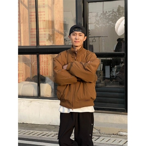 现货 26春装美拉德立领飞行夹克纯色复古廓形高街棒球服外套图片