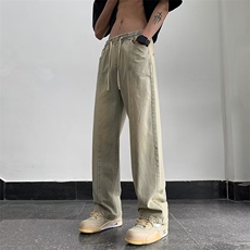 原宿时尚百搭潮ins青春流行长裤拉链中腰水洗男牛仔裤G8834P42，男装牛仔裤，星座1116-2