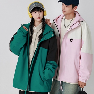 Cityboy情侣 时尚连帽冲锋衣外套夹克 团体班服图片