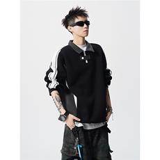 1可二开半拉链卫衣50棉50涤纶M-5XL大码POLO衫翻领卫衣WY78116P65，男装Polo衫，星座226-2