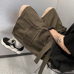 夏季日系复古工装短裤男士薄款宽松休闲裤潮牌五分中裤 K7009-P40图片