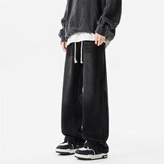 8XL-M加肥加大码牛仔裤复古直筒工装裤痞帅休闲阔腿长裤KZ9008P60，男装牛仔裤，电商B238