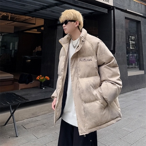 特p100控158冬立领机车棉服情侣棉衣面包扎染服墨染风外套男MY248图片