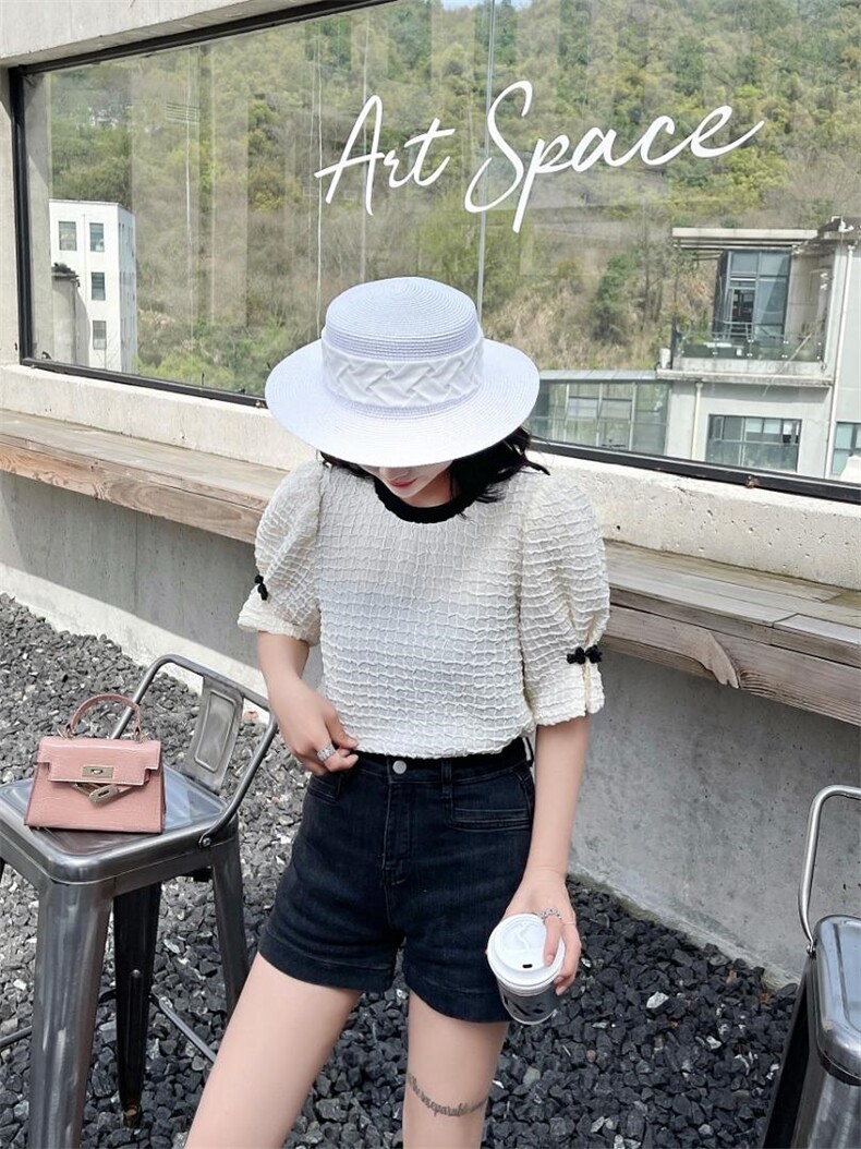 现货夏季新款，百搭小衫圆领上衣时尚休闲,女装其它,依林彩格