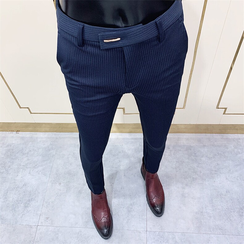 春季西裤男修身直筒高级感商务休闲裤男士裤长裤901九分9019—P55,男装西裤,电商B368