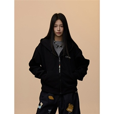 重磅美式开衫拉链休闲百搭卫衣外套男女潮牌初春秋2025新款慵懒风，女装短外套，星座506A