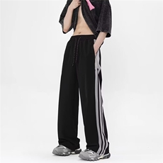 网络图现货！美式hiphop条纹裤子垂坠感宽松阔腿拖地裤RC162-P50，男装休闲裤，星座1005-6