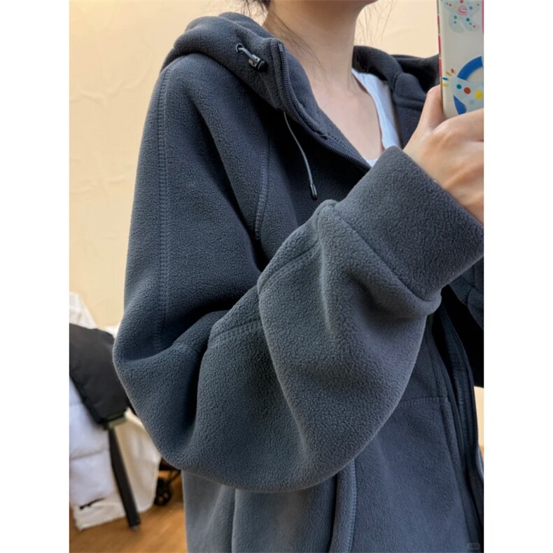 摇粒绒连帽拉链卫衣外套1302-GS02-P55 成分100聚酯纤维图片