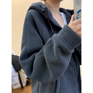摇粒绒连帽拉链卫衣外套1302-GS02-P55 成分100聚酯纤维图片
