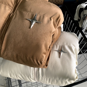 2025冬季新款灯芯绒棉衣星星贴标面包服A316-1-Y111P115控148图片