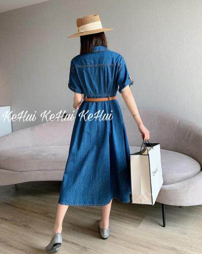 【现货】夏季新款短袖牛仔长裙，女装，珂 慧