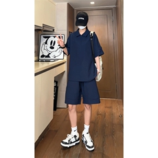 量大优供视频泡泡纱polo衫套装短袖短裤男XH77TZ-特P50，男装牛仔裤，电商B367
