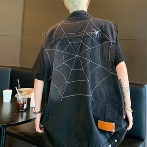 2025新款蜘蛛刺绣牛仔马甲背心 MJ604图片