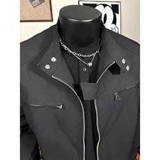 W10291-P58网图现货高级感短款立领垫肩外套韩版潮牌机车服夹克，男装夹克，星座1608