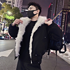 B34/P148控198高级感座山雕外套冬季加厚时尚保暖男士棉服黑色首1，男装棉衣，星座305B