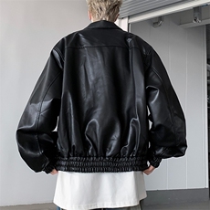 美式复古cleanfit垫肩皮衣外套男春秋季休闲宽松皮夹克HY770/P72，男装夹克，星座506