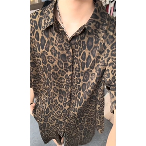 1豹纹短袖衬衫男短裤男潮流休闲套装男M-5XL大码TZ78703P50控98图片