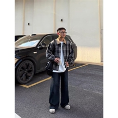 简约ins原宿流行文艺潮流格子外套日系百搭时尚气质新款慵懒，女装短外套，星座506A