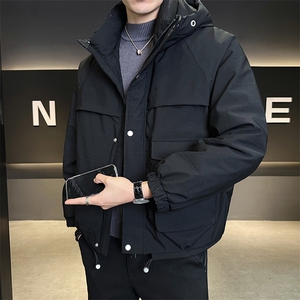 羽绒服男外套标50白鸭绒休闲时尚纯色上衣连帽款B317/6085/P245图片