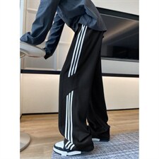 网络图现货潮牌条纹直筒重磅垂感阔腿高街运动卫裤JC3129-P36，男装休闲裤，星座715-7